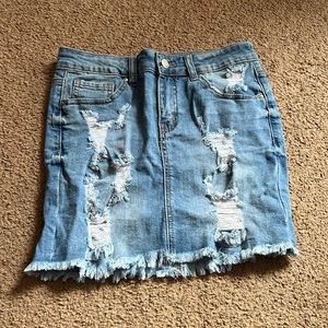 wax jean denim skirt